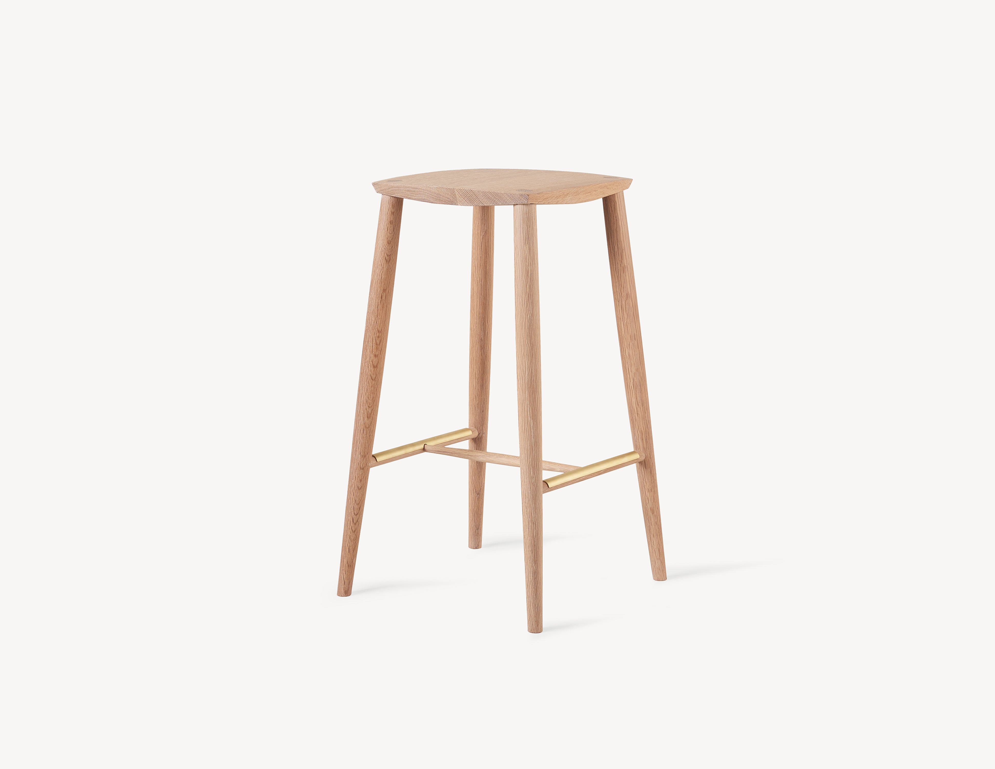 Palmerston Counter Stool - Brass Footrests